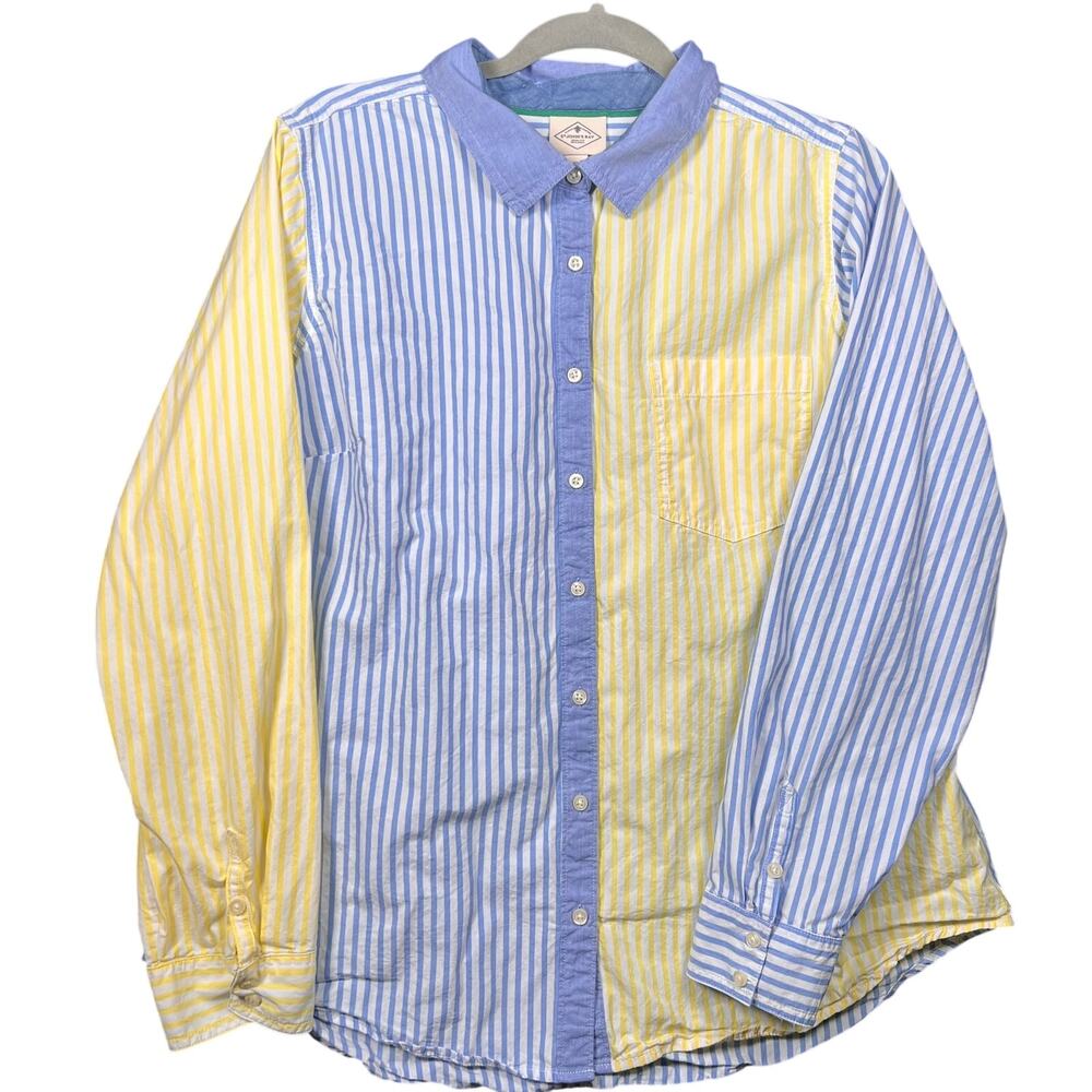 St John's womens long sleeve  shirt XL Blue/yellow/white